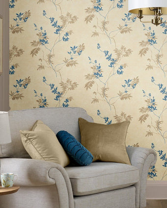 Mari Gold Wallpaper - View of wallpaper on a wall