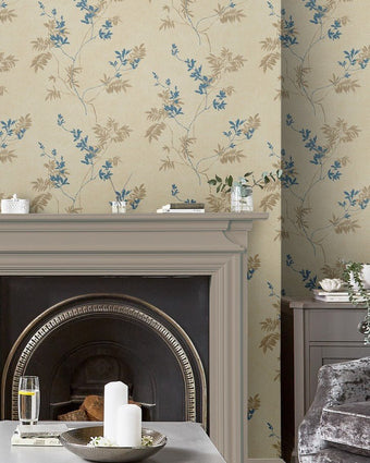 Mari Gold Wallpaper - View of wallpaper on a wall