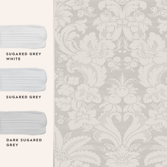 Martigues Moonbeam Wallpaper Sample -View of coordinating paint colors