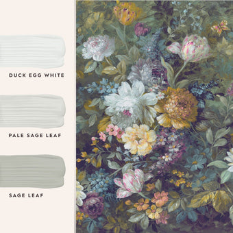Mathilde Multi Wallpaper Mural - View of coordinating paint colors