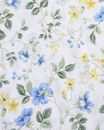 Meadow Floral Blue Cotton Sateen Sheet Set - Laura Ashley