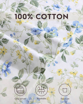 Meadow Floral Blue Standard Pillowcase Pair - Laura Ashley