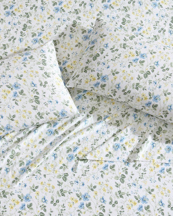 Meadow Floral Blue Standard Pillowcase Pair - Laura Ashley