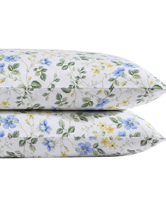 Meadow Floral Blue Standard Pillowcase Pair - Laura Ashley