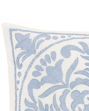 Mila Blue Embroidered Medallion Throw Pillow - Laura Ashley