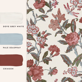 Minera Crimson Red Wallpaper - View of coordinating paint colors