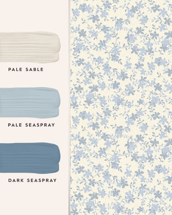 Misterton Trail Pale Seaspray Blue Wallpaper with featured coordinating paints