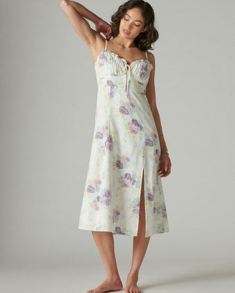 Mixed Midi Dress - Front view of dress