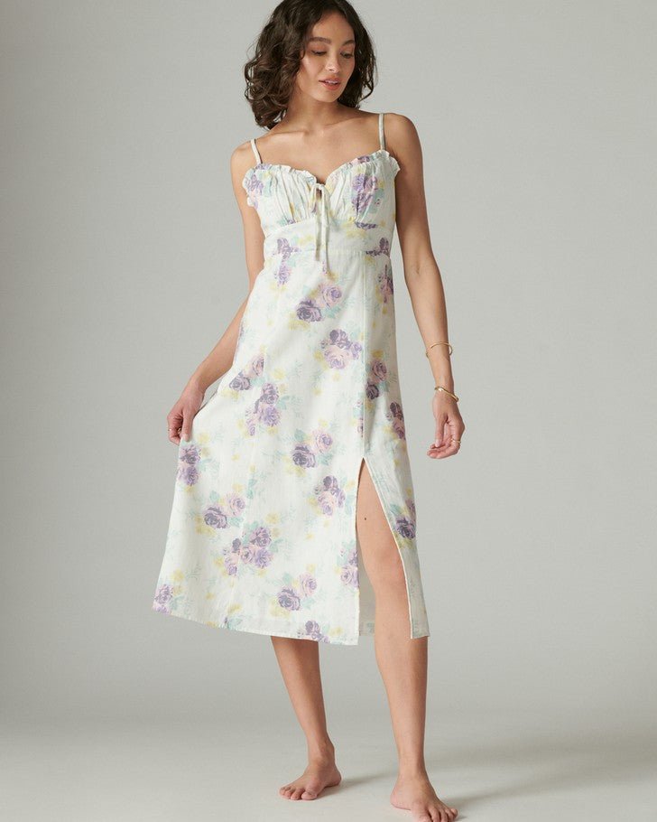 Mixed Midi Dress - Front view of dress
