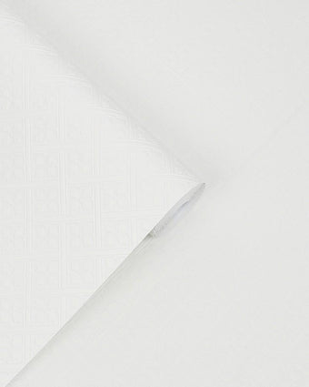 Mr Jones Paintable White Wallpaper Sample - Laura Ashley