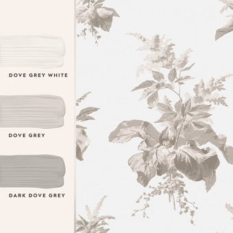 Narberth Dove Grey Wallpaper Sample - View of coordinating paint colors