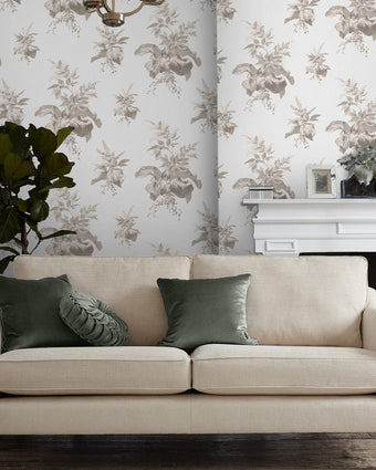 Narberth Dove Grey Wallpaper Sample - View of wallpaper hanging on wall