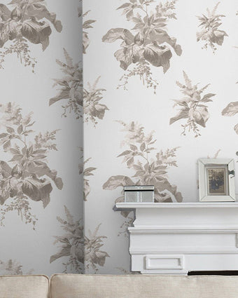 Narberth Dove Grey Wallpaper Sample - View of wallpaper hanging on wall