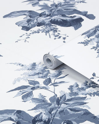 Narberth Midnight Seaspray Blue Wallpaper - View of roll of wallpaper