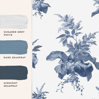 Narberth Midnight Seaspray Blue Wallpaper - View of coordinating paint colors
