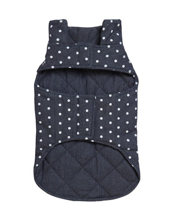 Navy Dot Quilted Car Coat - Laura Ashley