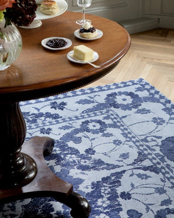 Newborough Dark Seaspray Rug view of rug in a room