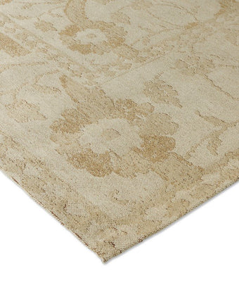 Newborough Pale Gold Rug view of corner of rug