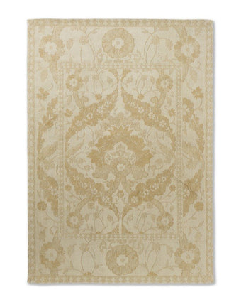 Newborough Pale Gold Rug view of front of rug