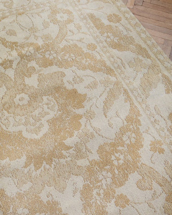 Newborough Pale Gold Rug close up view of rug