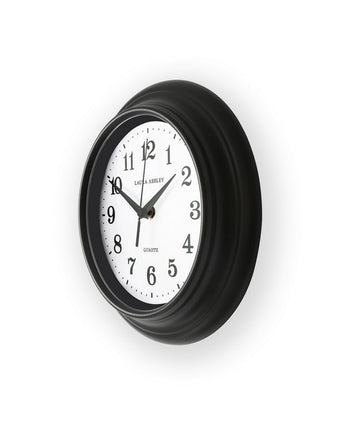 Newgale Small Kitchen Charcoal Grey Clock - Side view of clock