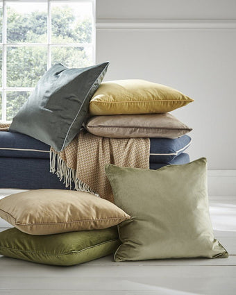 Nigella Ochre Feather Cushion - Laura Ashley