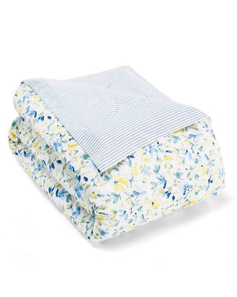 Nora Sun Blue Comforter on white background