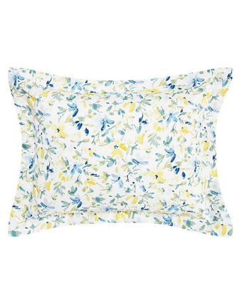 Nora Sun Blue Comforter Bonus Set sham on white background