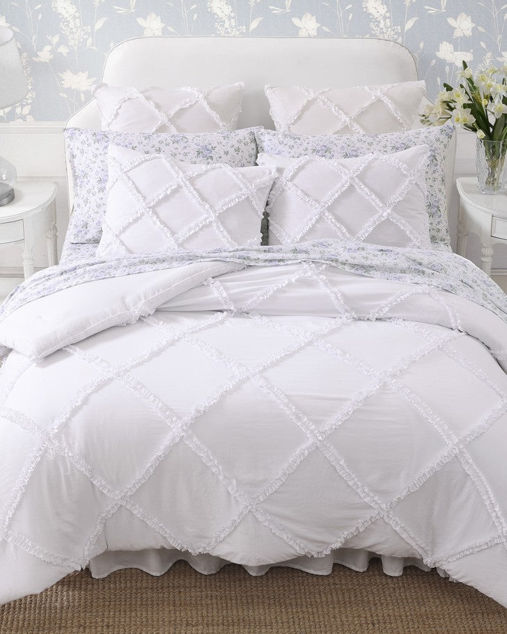 Norah White Microfiber Comforter Set