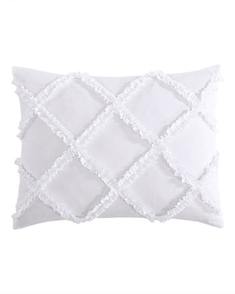 Norah White Microfiber Comforter Set  Front Side view of sham