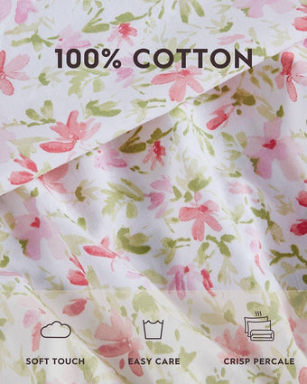 Norella Pink Cotton Percale Sheet Set - Laura Ashley