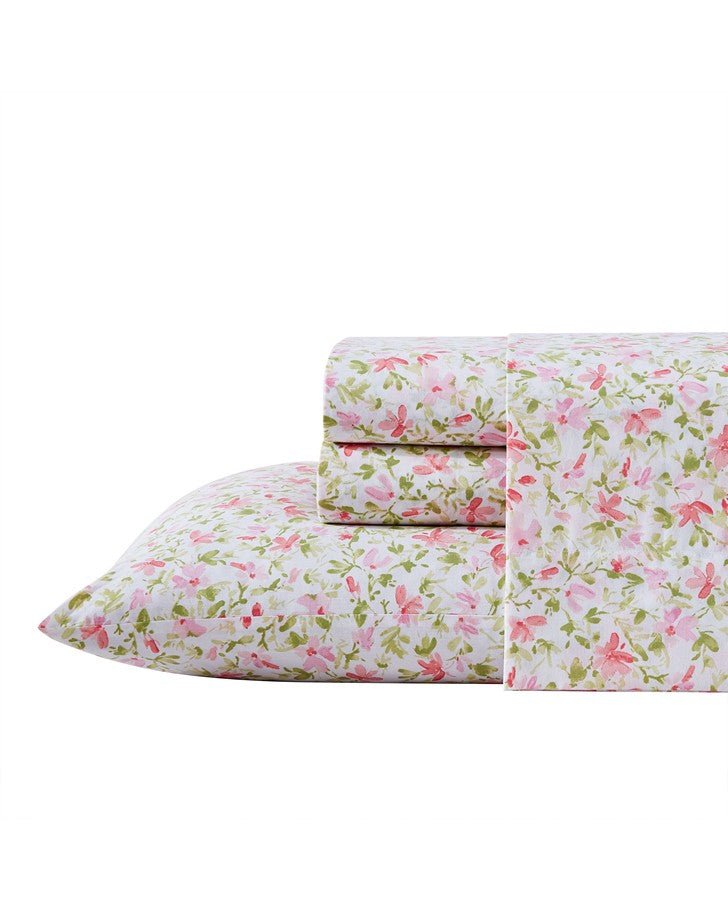 Norella Pink Cotton Percale Sheet Set - Laura Ashley