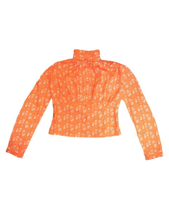 Orange Manafon Thistle Blouse - front view of blouse on white background
