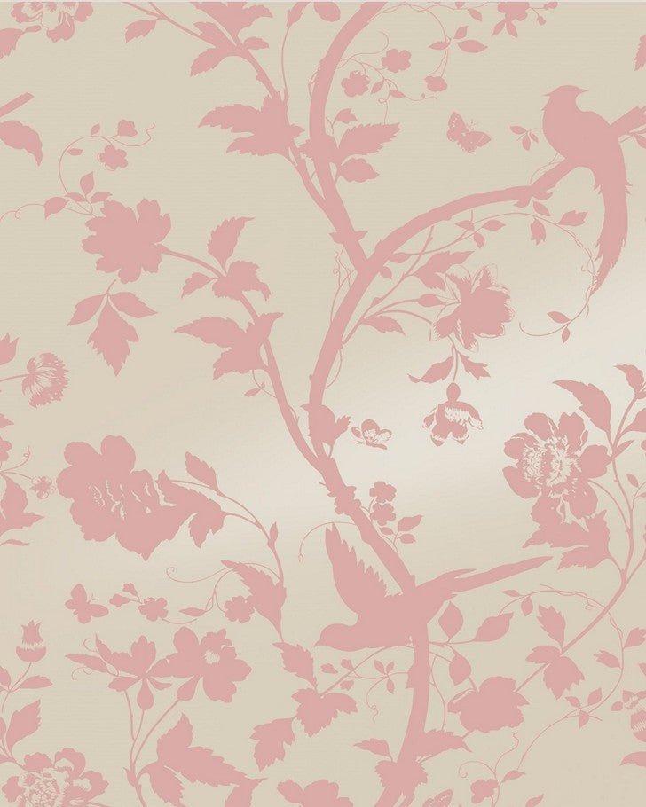 Oriental Garden Pearlescent Chalk Pink Wallpaper - Laura Ashley