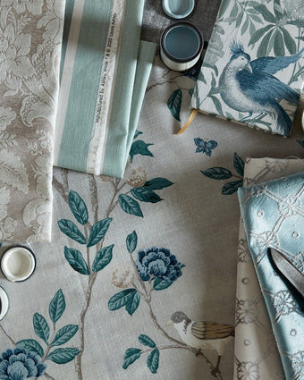 Osterly Birds Seaspray Fabric - Laura Ashley