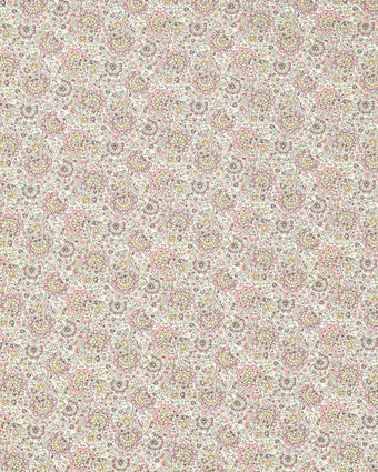 Painswick Paisley Coral Pink Fabric view of fabric swatch