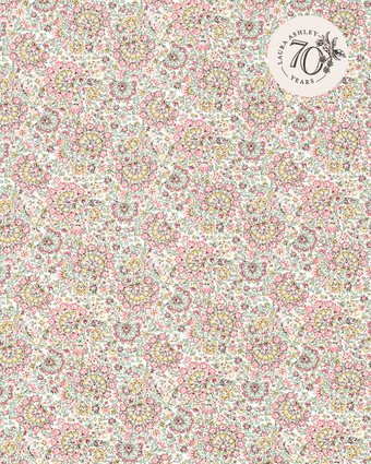Painswick Paisley Coral Pink Fabric Sample view of fabric pattern