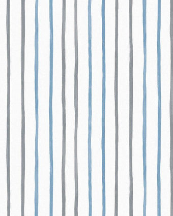 Painterly Stripe Blue Wallpaper - Close up view of wallpaper