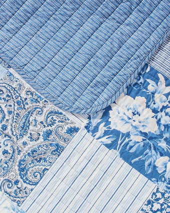 Paisley Patchwork Blue Quilt Set - Laura Ashley