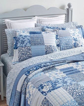 Paisley Patchwork Blue Quilt Set - Laura Ashley