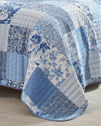 Paisley Patchwork Blue Quilt Set - Laura Ashley