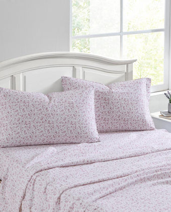 Paisley Prance Red Cotton Flannel Sheet Set - Laura Ashley
