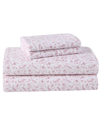 Paisley Prance Red Cotton Flannel Sheet Set - Laura Ashley