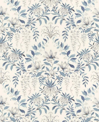 Parterre Off White/Seaspray Fabric Sample - Laura Ashley
