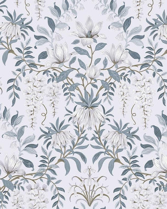Parterre Off White/Seaspray Wallpaper Sample - Laura Ashley