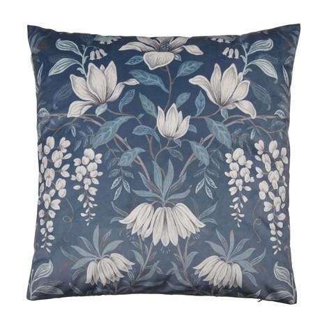 Parterre Printed Velvet Dark Seaspray Cushion - Laura Ashley