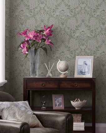 Parterre Sage Wallpaper Sample - Laura Ashley