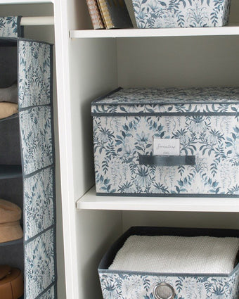 Parterre Seaspray Jumbo Storage Box View of storage box sitting on the shelf.