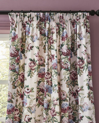 Pembrey Hazelnut Pencil Pleat Ready Made Curtains - View of pencil pleat header