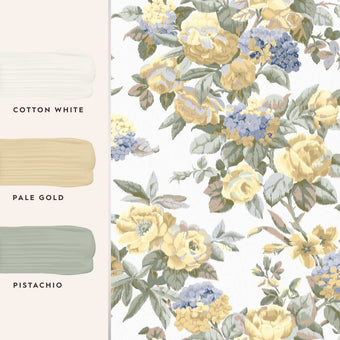 Pembrey Pale Gold Wallpaper Sample - View of coordinating paint colors